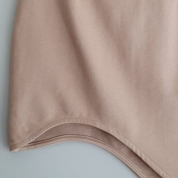 COCO & YVES Asymmetrical Fitted Mini Skirt Light Beige Sz S - Picture 4 of 10